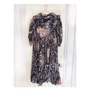 Selkie Night in Paris 100% Cotton Midi Cottagecore Ruffle Dress New w/t Tag